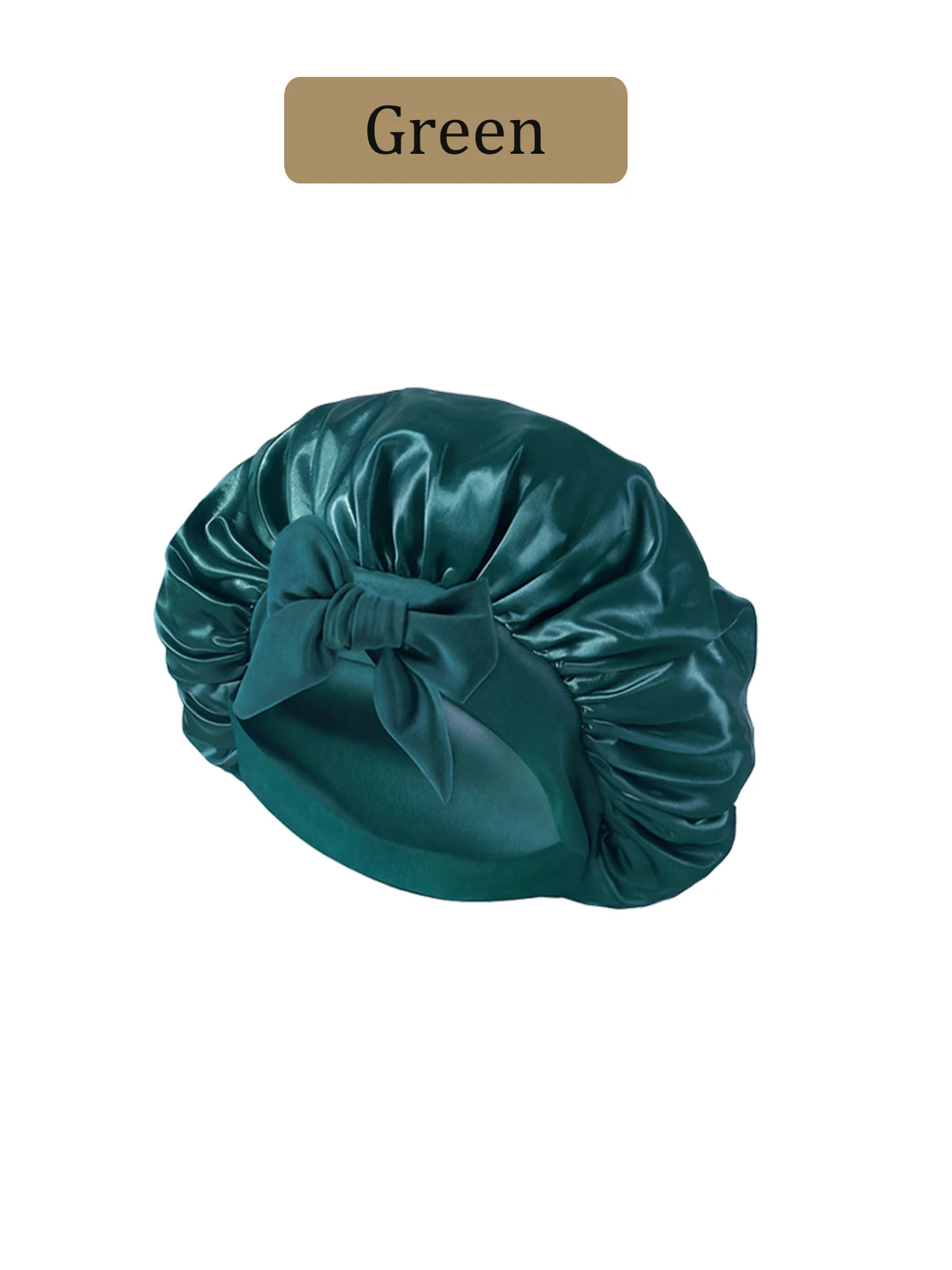 Satin bonnet in green