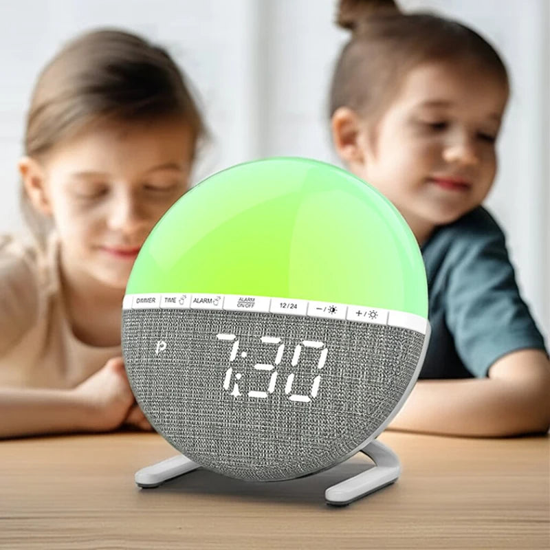 Sunrise alarm clock on a table