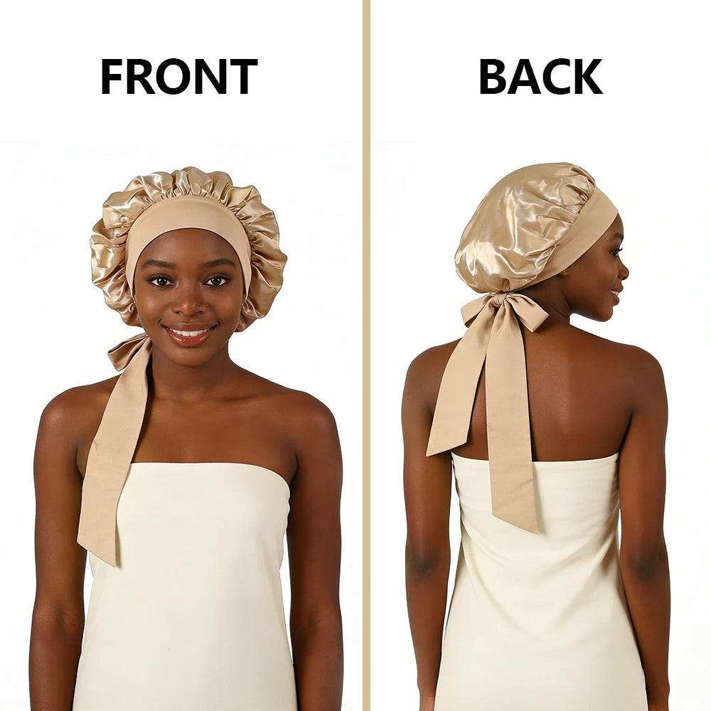 Satin bonnet details