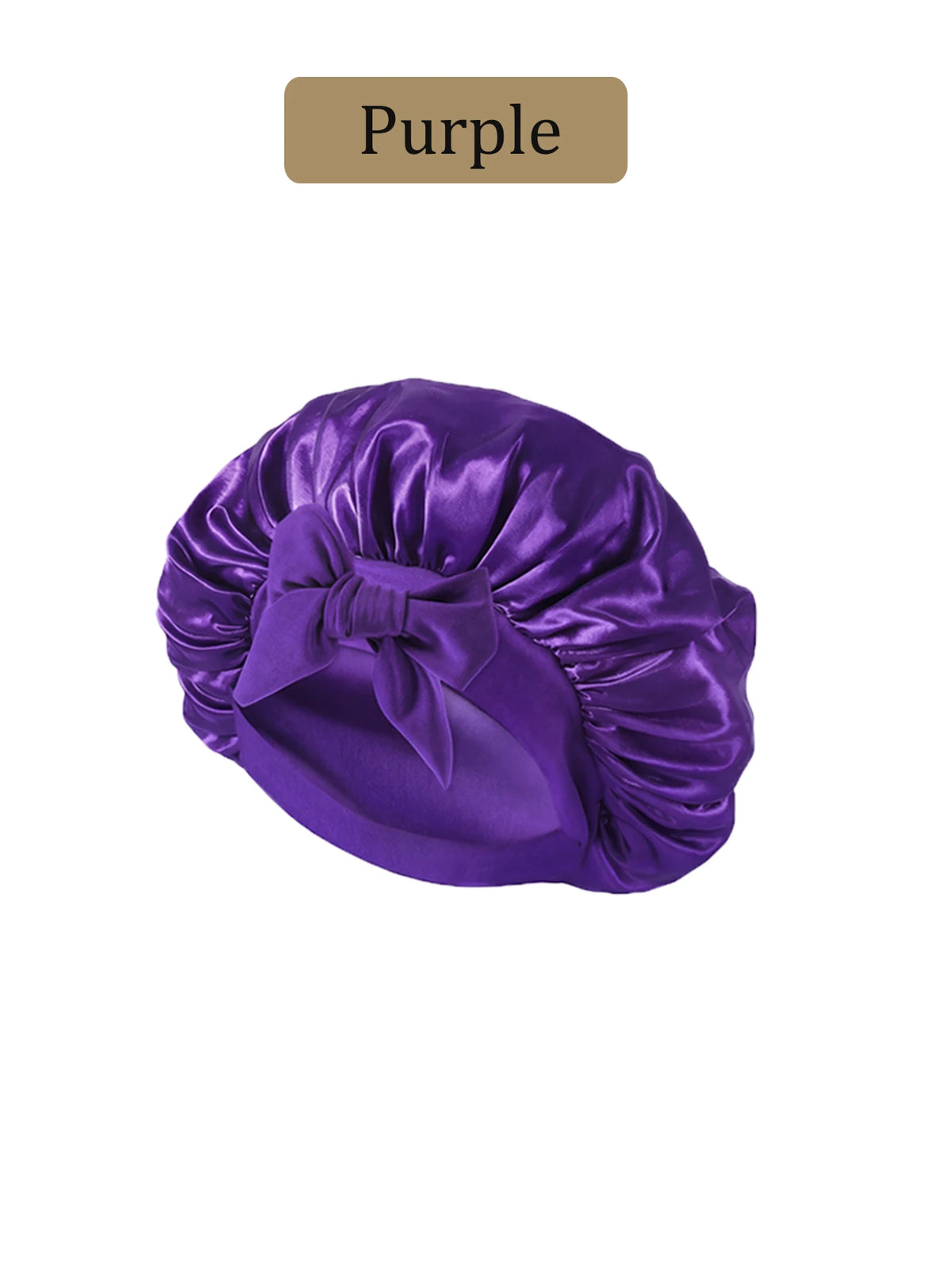 Satin bonnet in purple