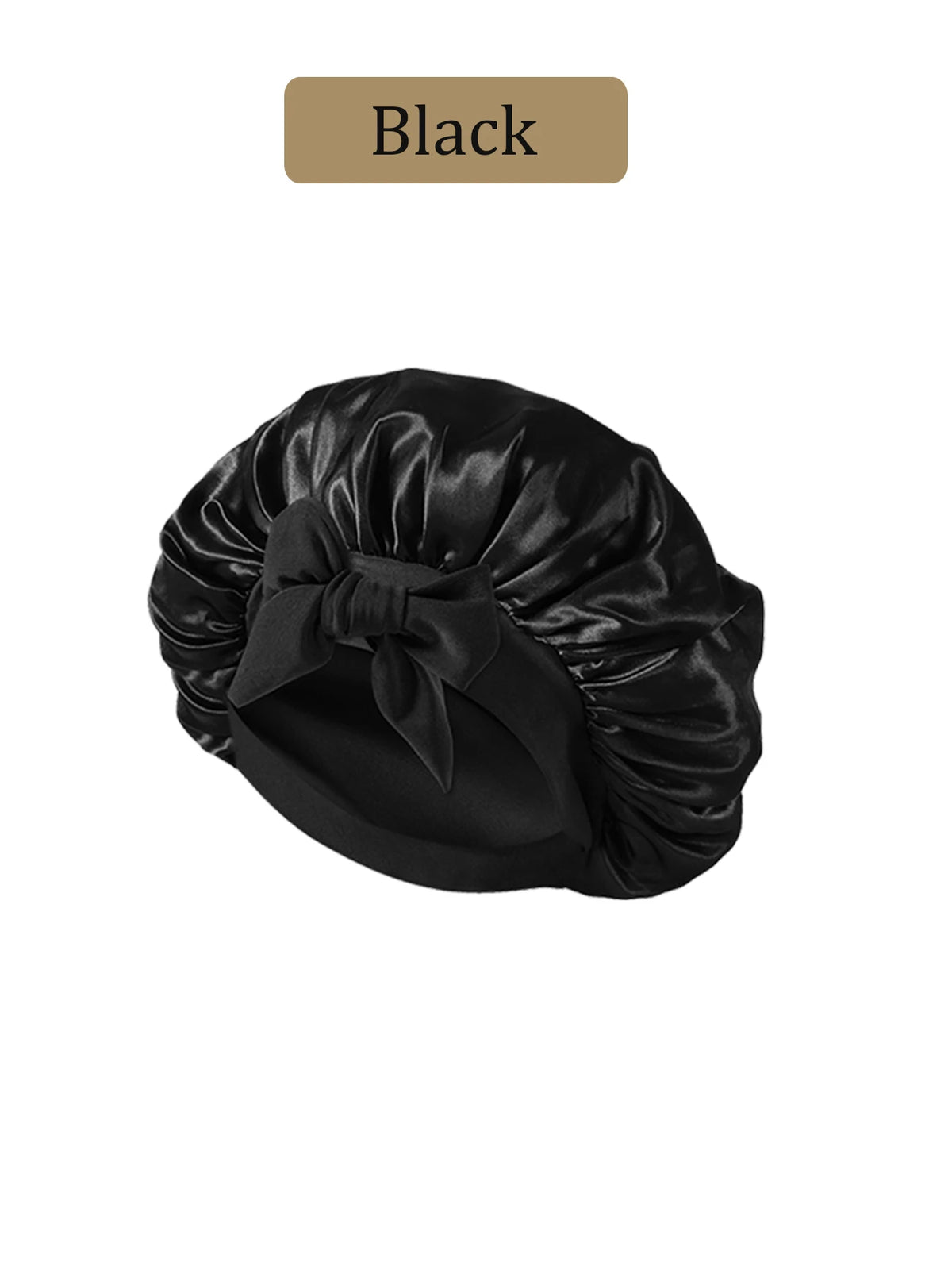 Satin bonnet in black