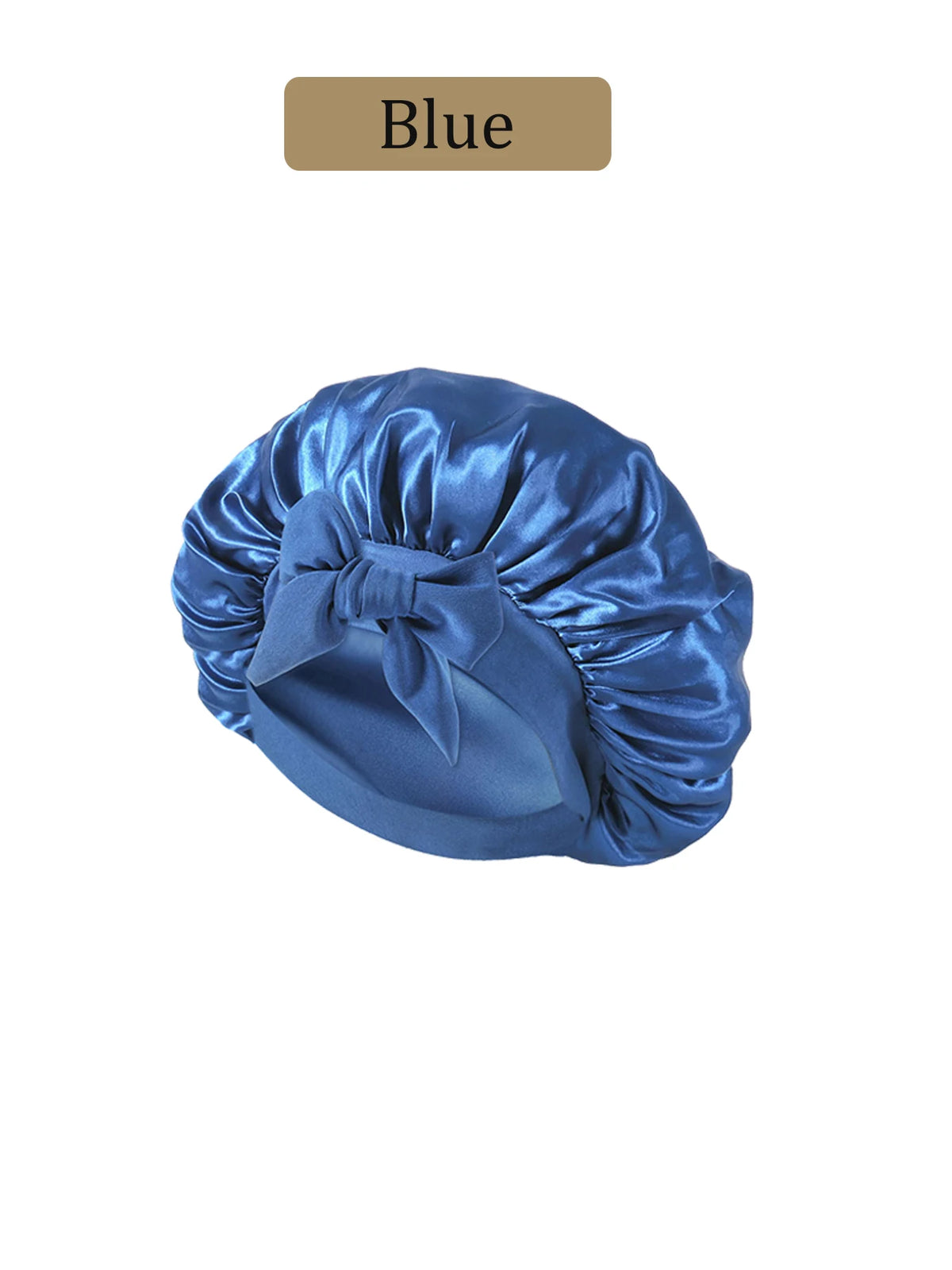 Satin bonnet in blue