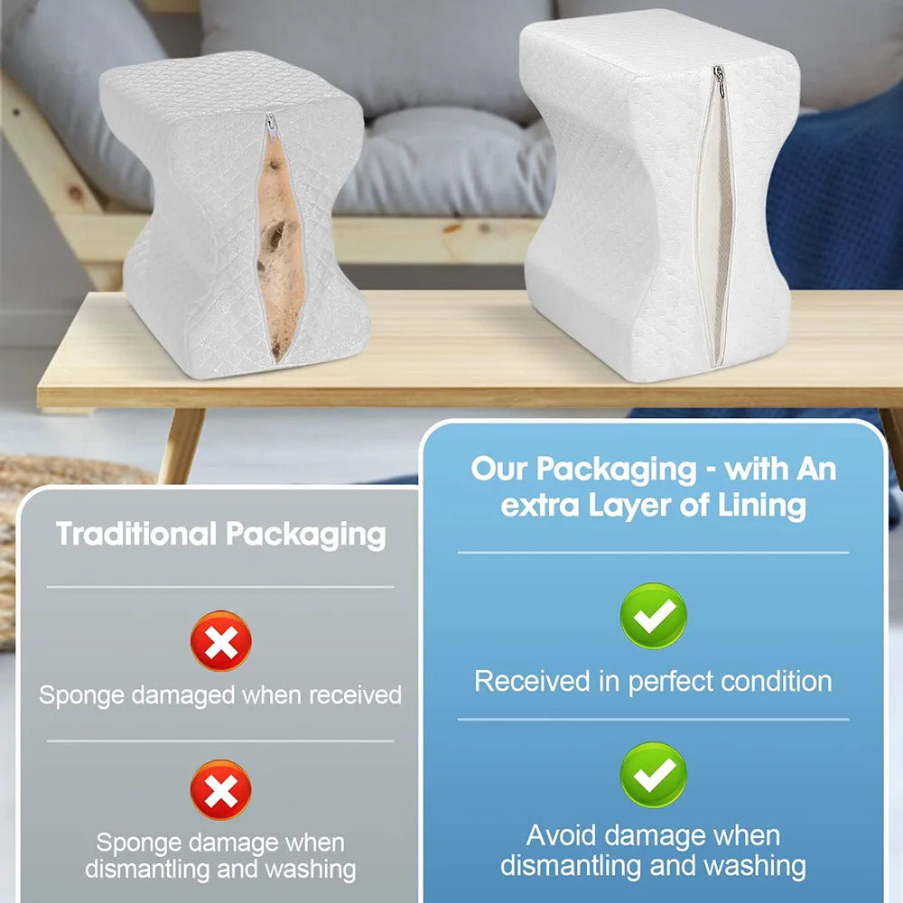 Memory Foam Knee Pillow with Strap